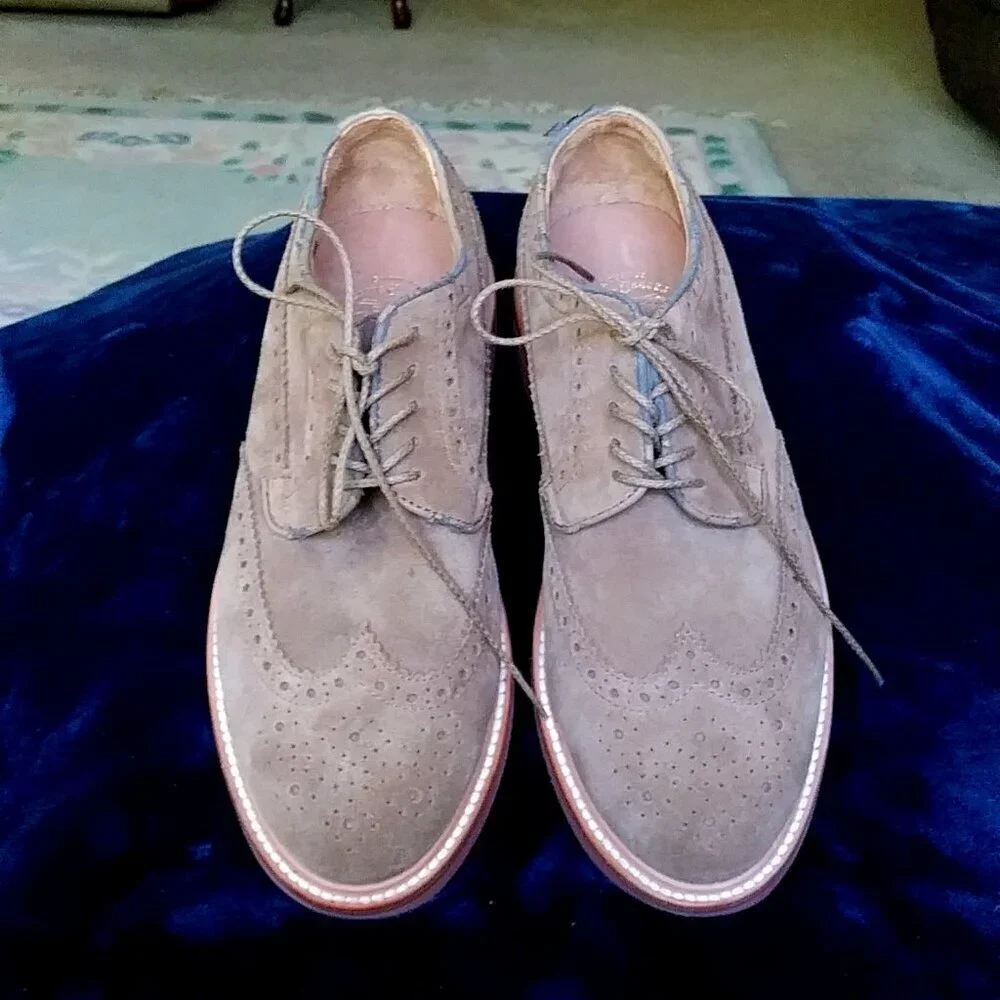 Men's Brown J.Crew Kenton suede wingtip oxford shoes Size 7